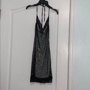 🌈 Fishnet Black Lingerie Dress w Whip (nvr used)